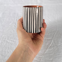 Load image into Gallery viewer, Black striped coffee mug
