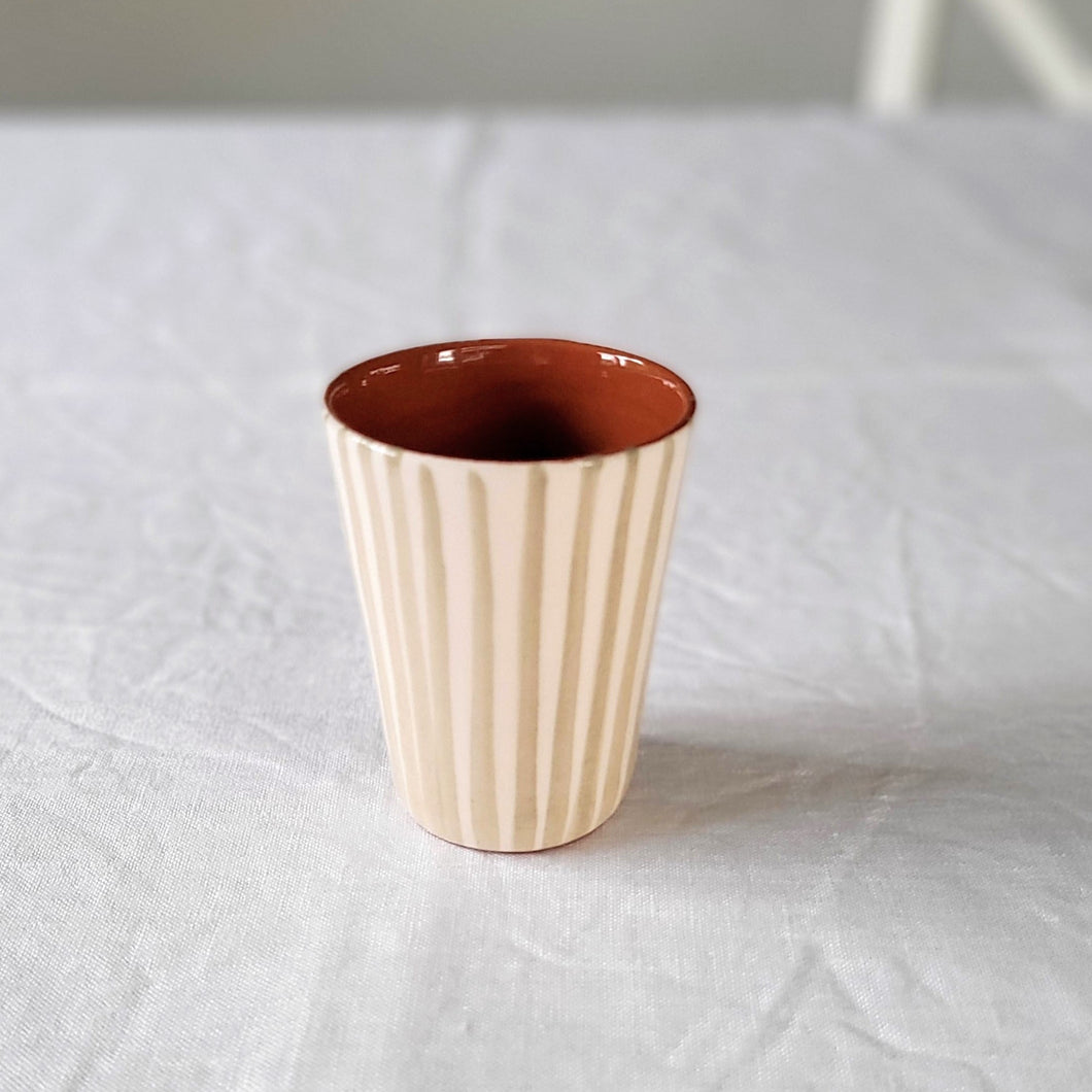 Espressobecher gestreift sage