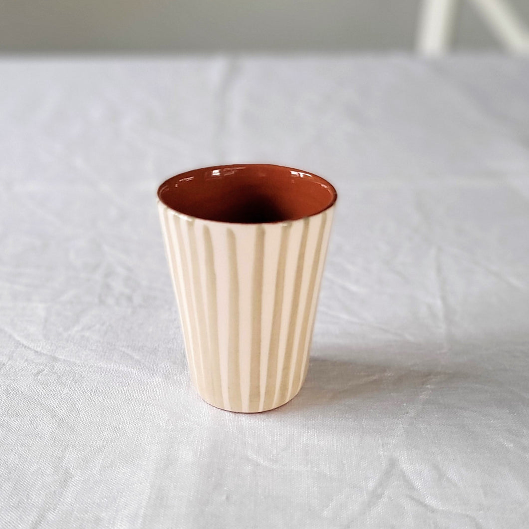Striped espresso mug sage