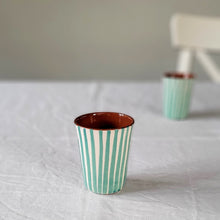 Load image into Gallery viewer, Striped tropical espresso mug
