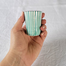 Load image into Gallery viewer, Striped tropical espresso mug
