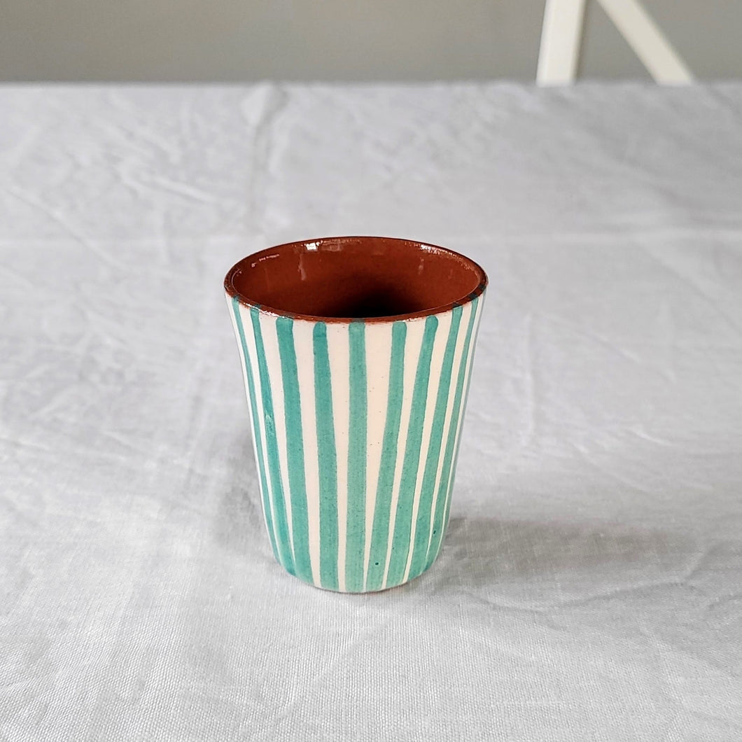 Striped tropical espresso mug