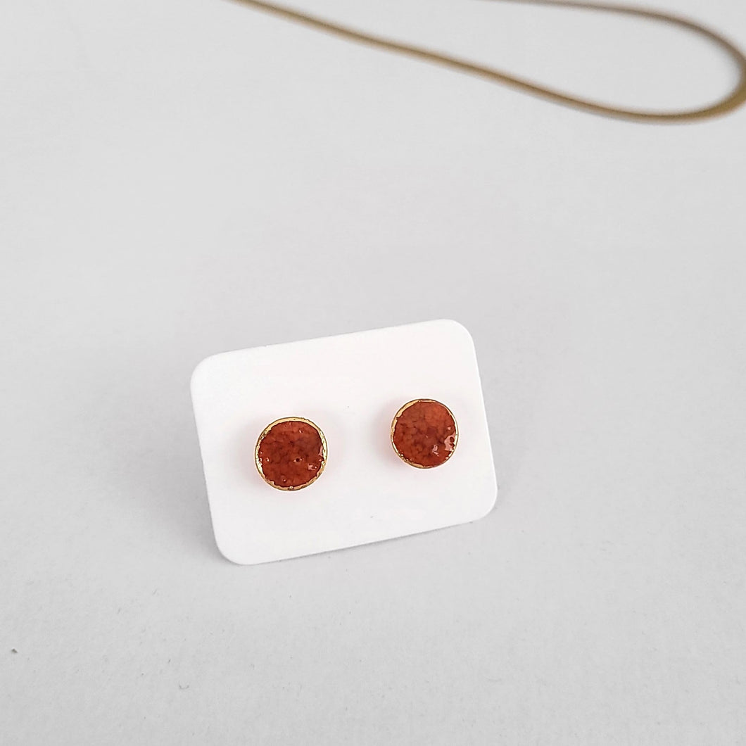 Keramik-Ohrringe mini burned orange gold