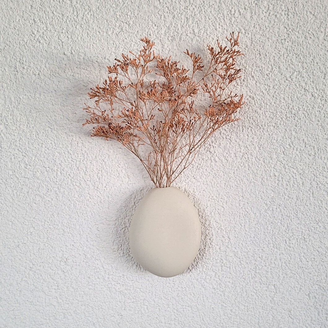 Organic porcelain wall vase small