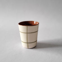 Load image into Gallery viewer, Checkered espresso mug sage
