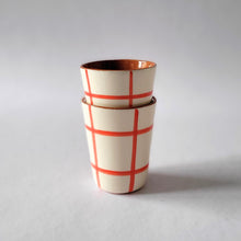 Load image into Gallery viewer, Checkered red espresso mug
