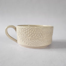 Load image into Gallery viewer, Large beige mug with lace relief
