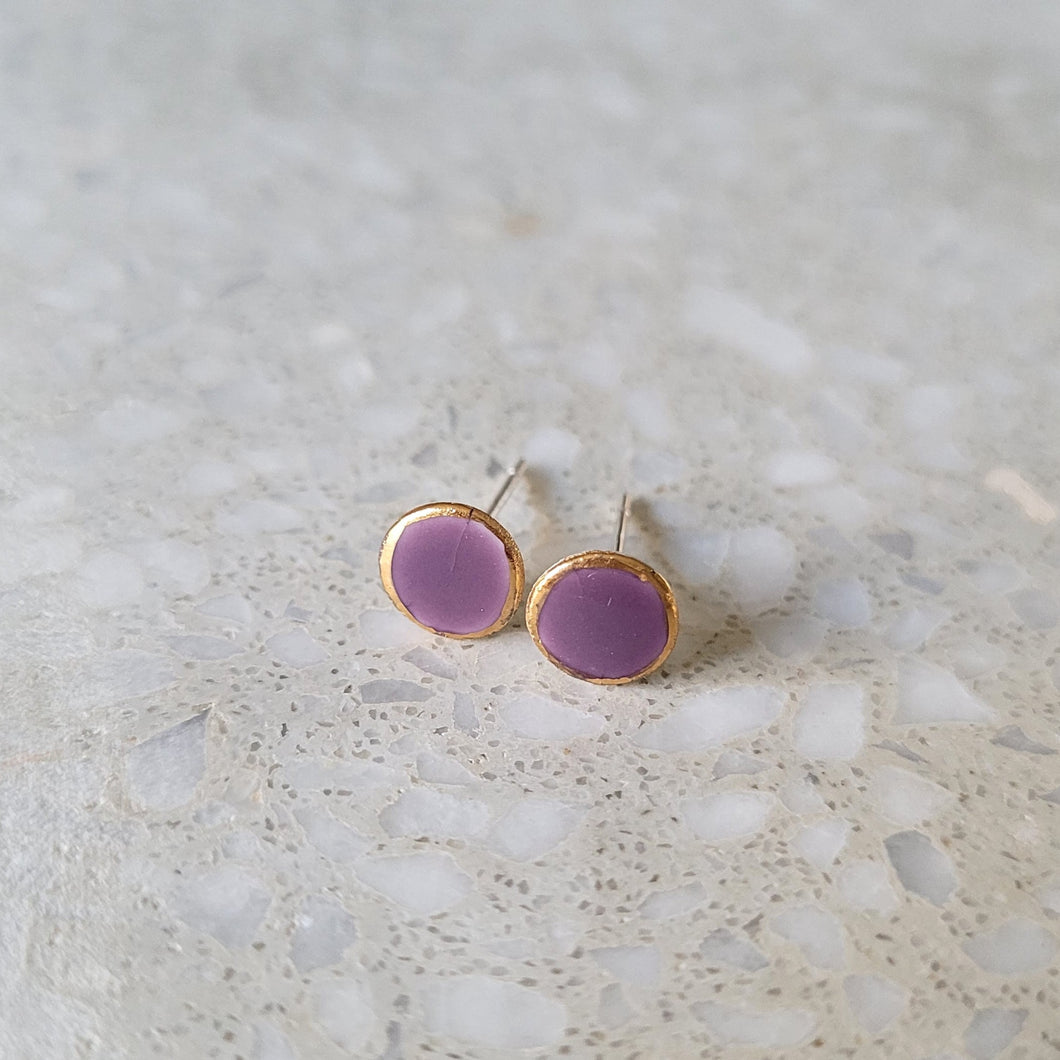 Keramik-Ohrringe mini lavendel gold