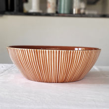 Load image into Gallery viewer, Salad bowl striped rust
