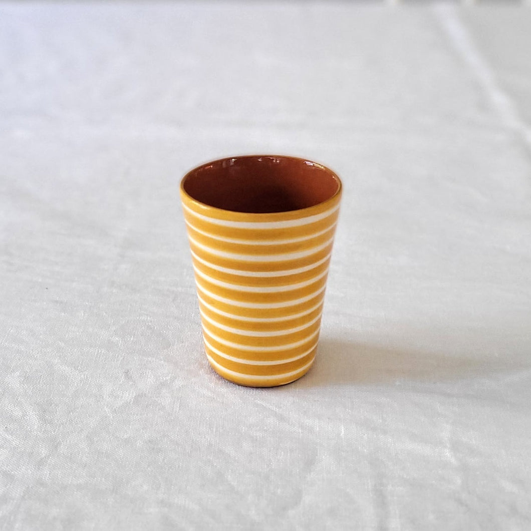 Espressobecher geringelt ocker