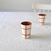 Load image into Gallery viewer, Espresso cup checkered rust

