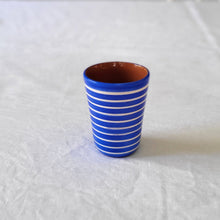 Load image into Gallery viewer, Espresso cup ringed blue
