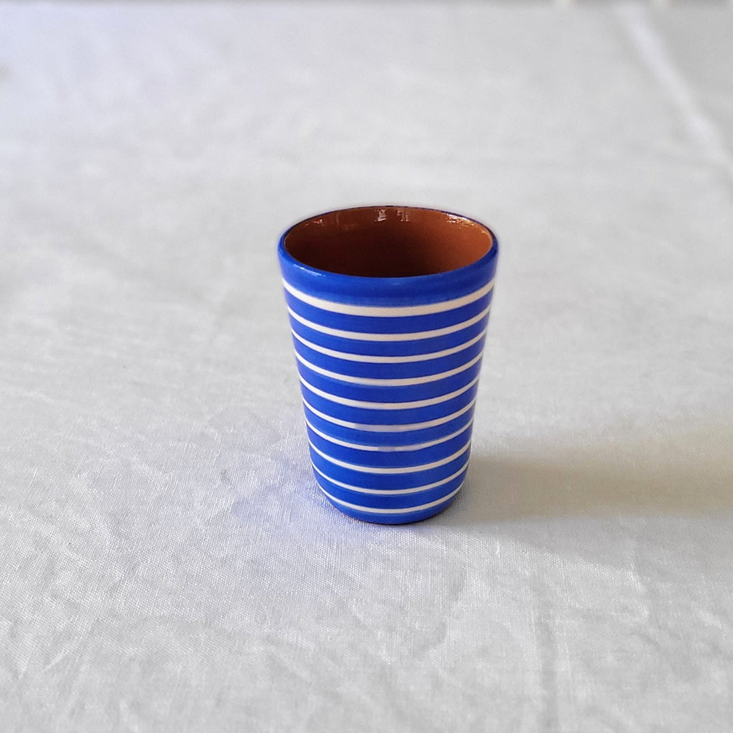 Espresso cup ringed blue