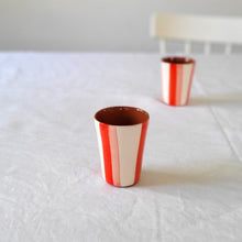 Load image into Gallery viewer, Striped espresso mug in two colors red
