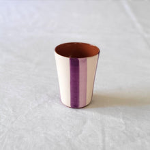 Charger l&#39;image dans la galerie, Tasse à expresso rayée bicolore violet
