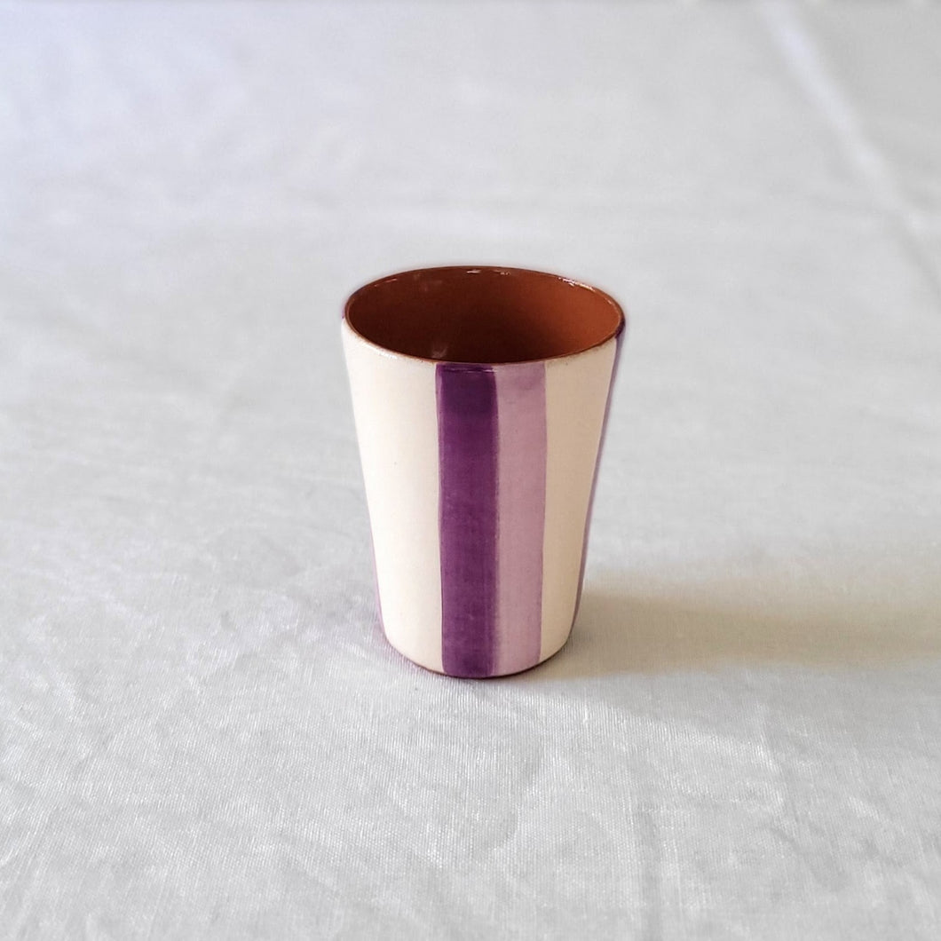 Tasse à expresso rayée bicolore violet