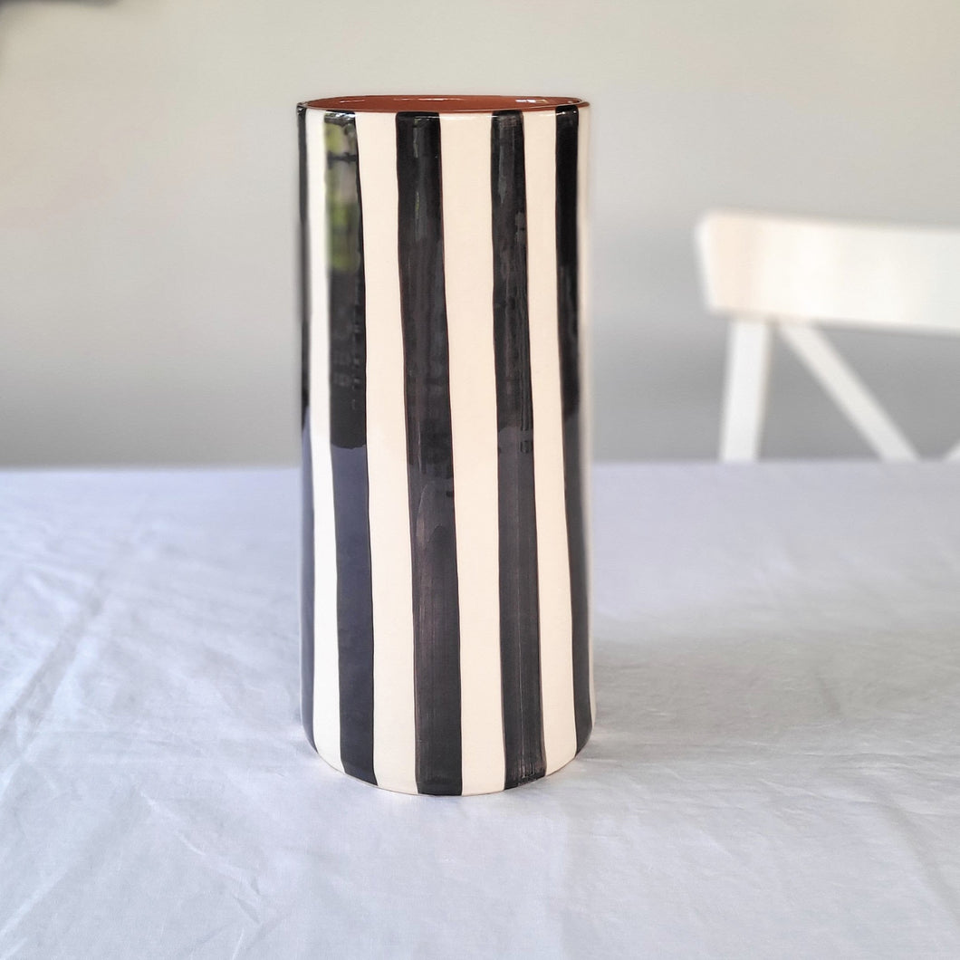 Stripe Vase schwarz