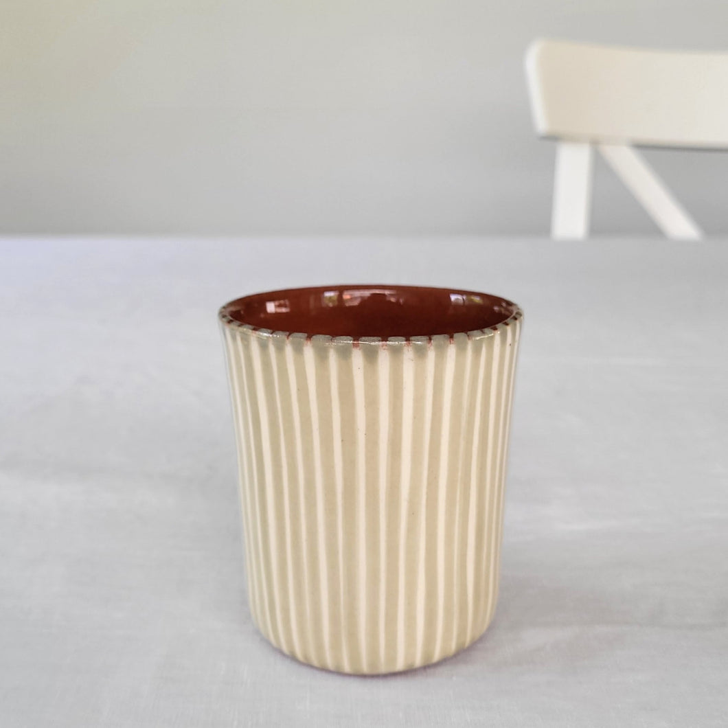 coffee mug striped sage