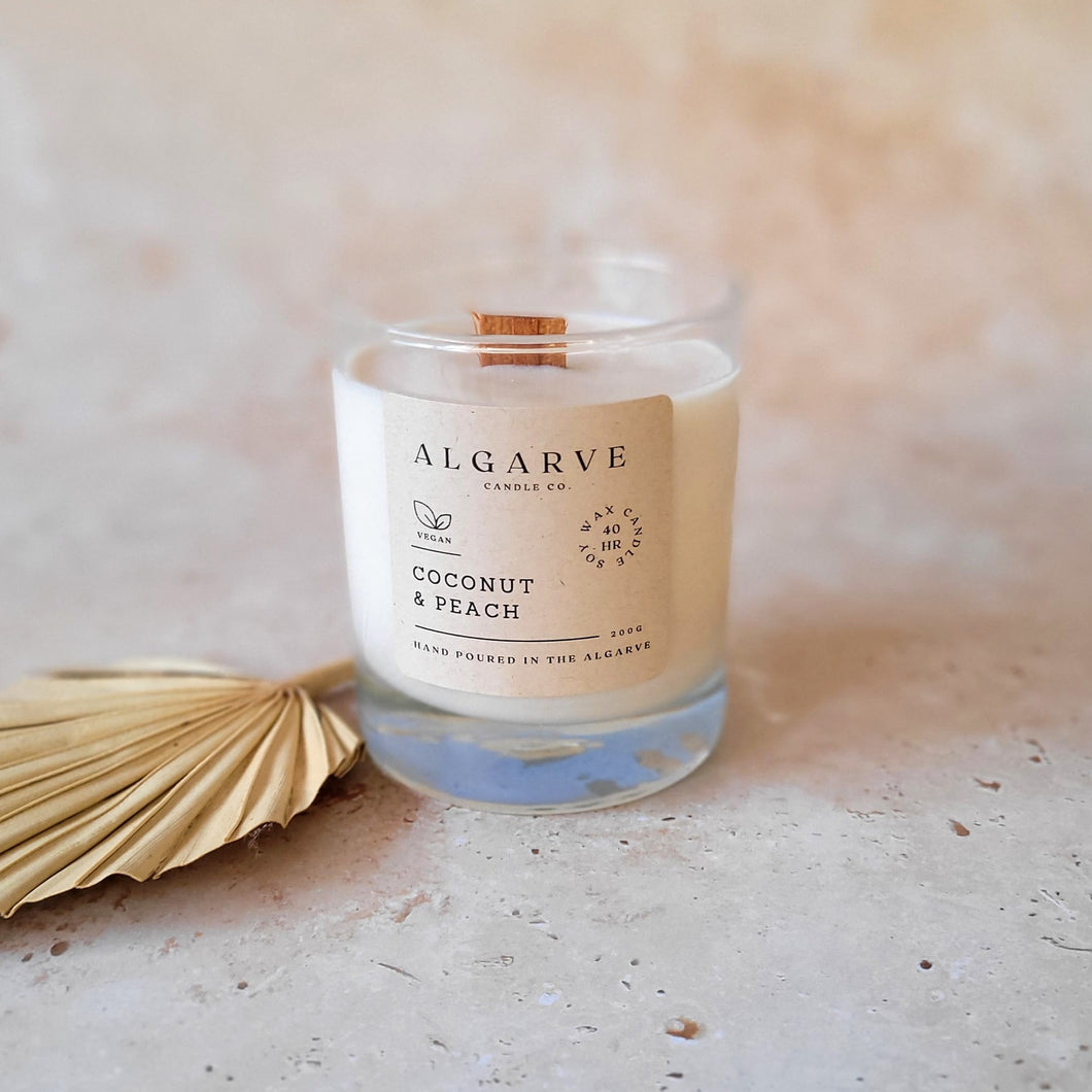 Kerze aus Sojawachs, Coconut & Peach