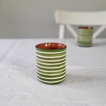 Load image into Gallery viewer, Coffee mug ringed green
