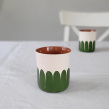 Load image into Gallery viewer, Coffee mug columns green
