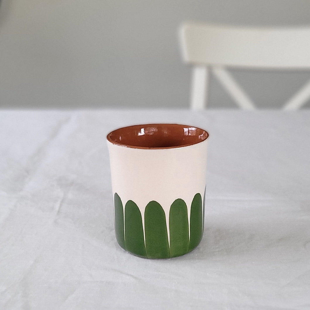 Coffee mug columns green