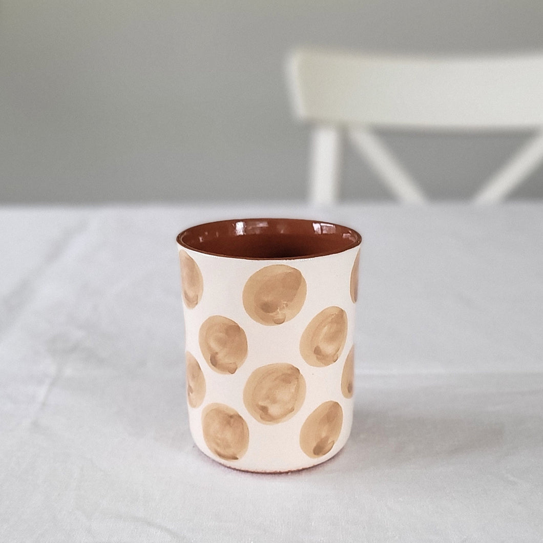Kaffeebecher Punkte beige