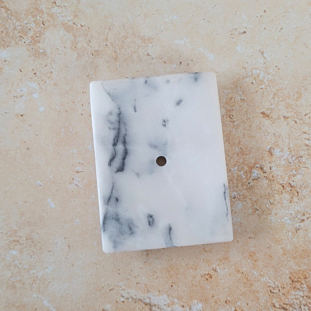 Seifenschale aus Marmor, weiss