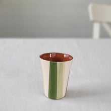 Load image into Gallery viewer, Striped espresso mug in two colors mint
