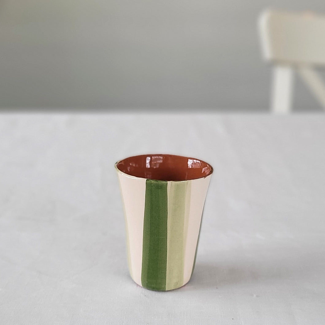 Striped espresso mug in two colors mint