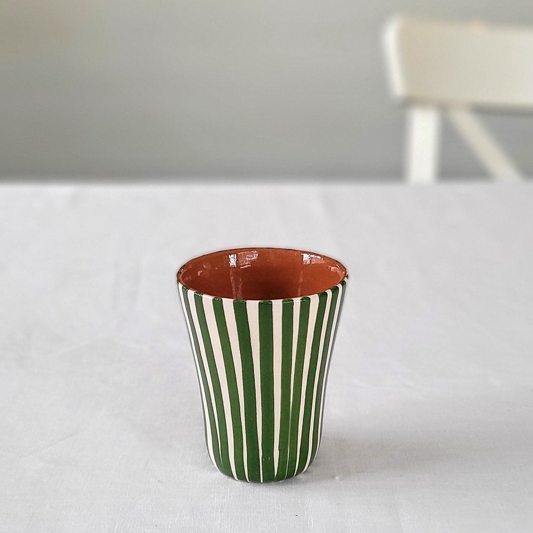 Green striped espresso mug