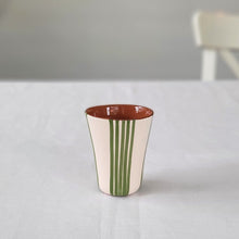 Load image into Gallery viewer, Grouped espresso cups striped green
