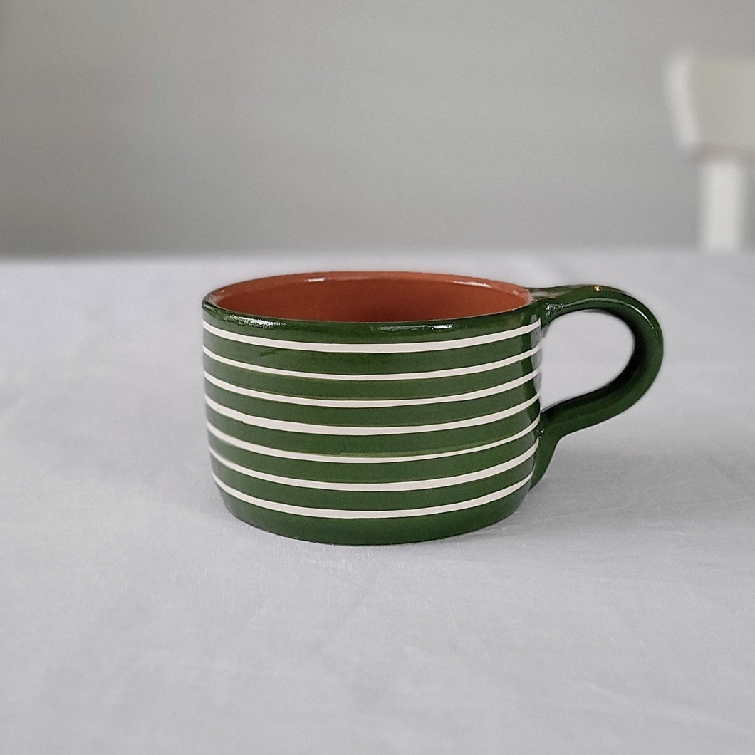 Tasse geringelt grün