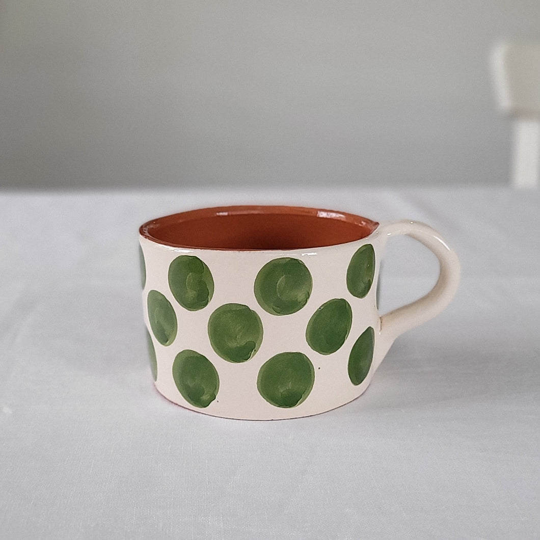 Tasse breit Punkte grün
