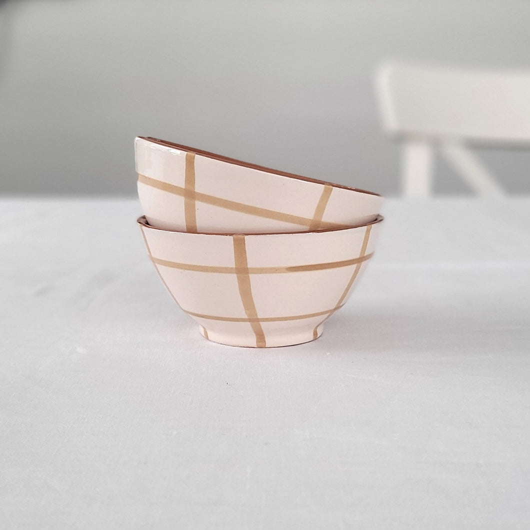 Tapasbowl kariert beige