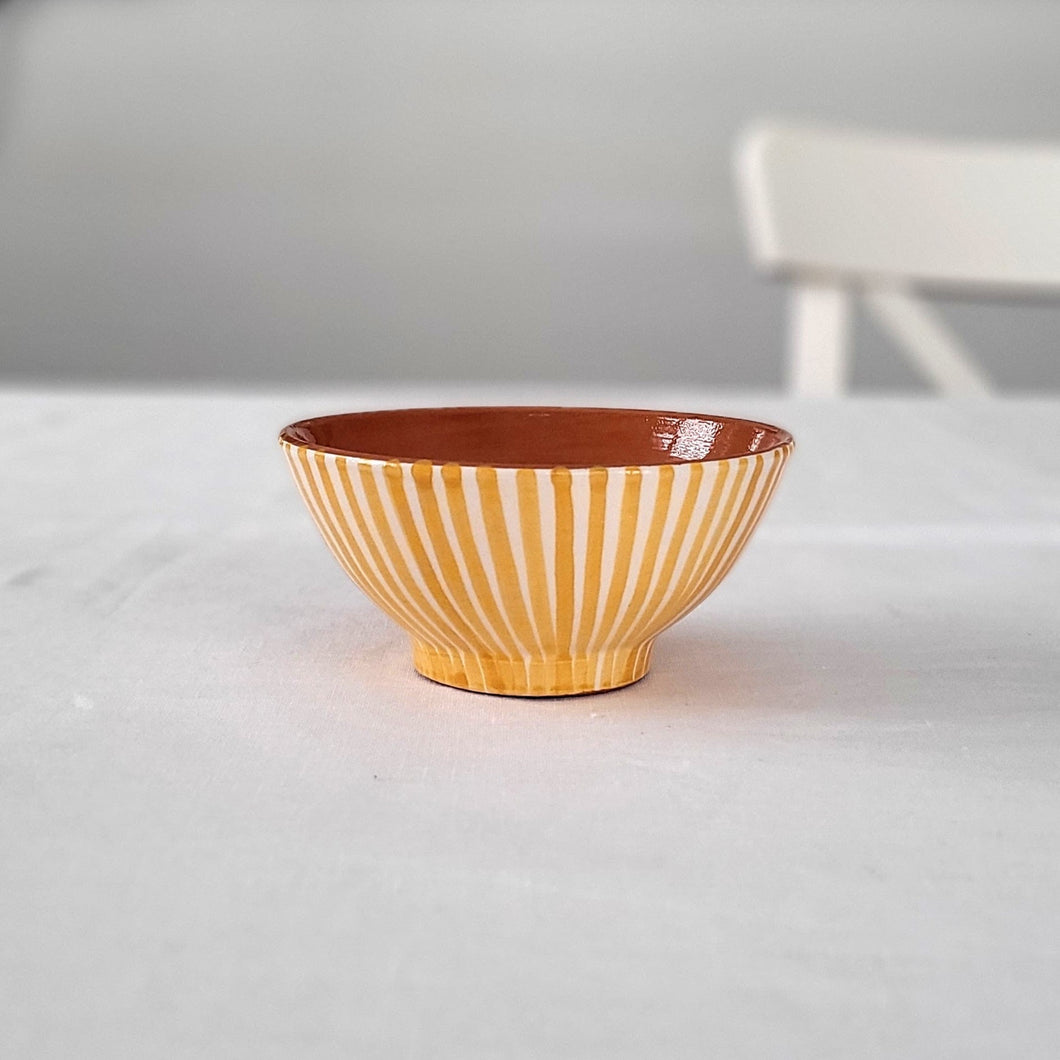 Tapas bowl striped ochre