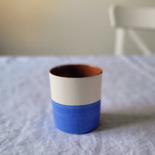 Load image into Gallery viewer, Coffee mug half blue
