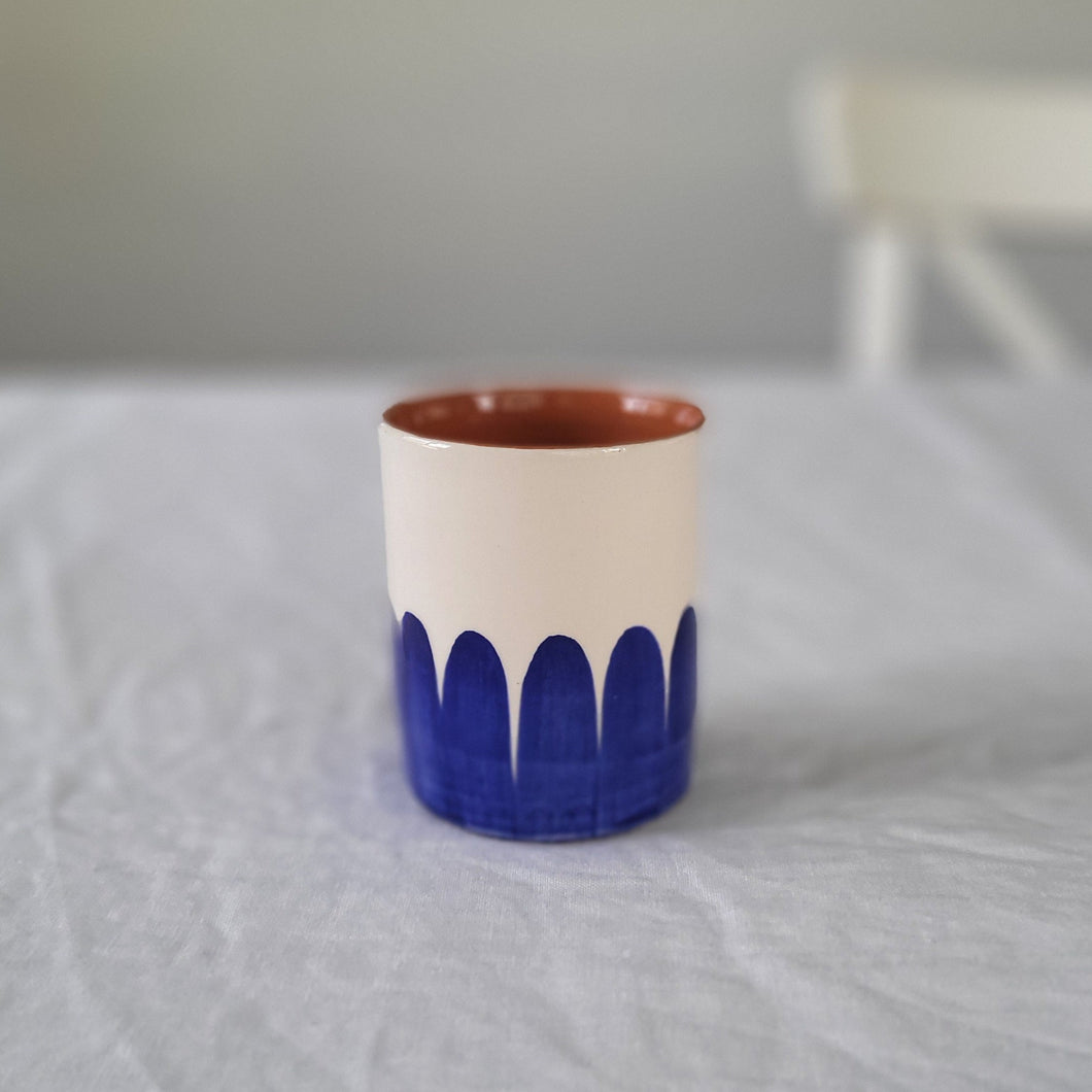 Tasse à café colonnes bleu marine