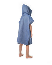 Load image into Gallery viewer, Ericeira children&#39;s beach poncho blue
