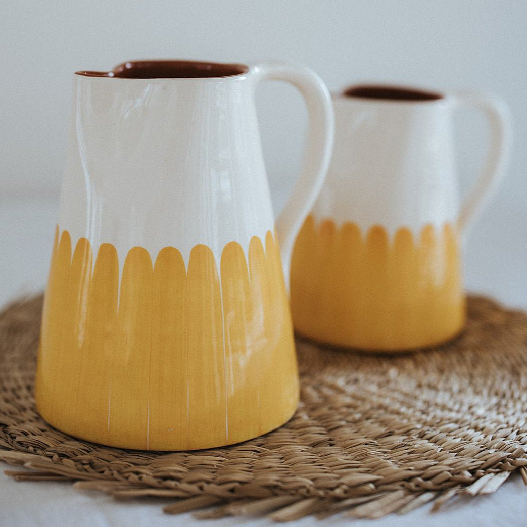 Pitcher 1 l columns yellow