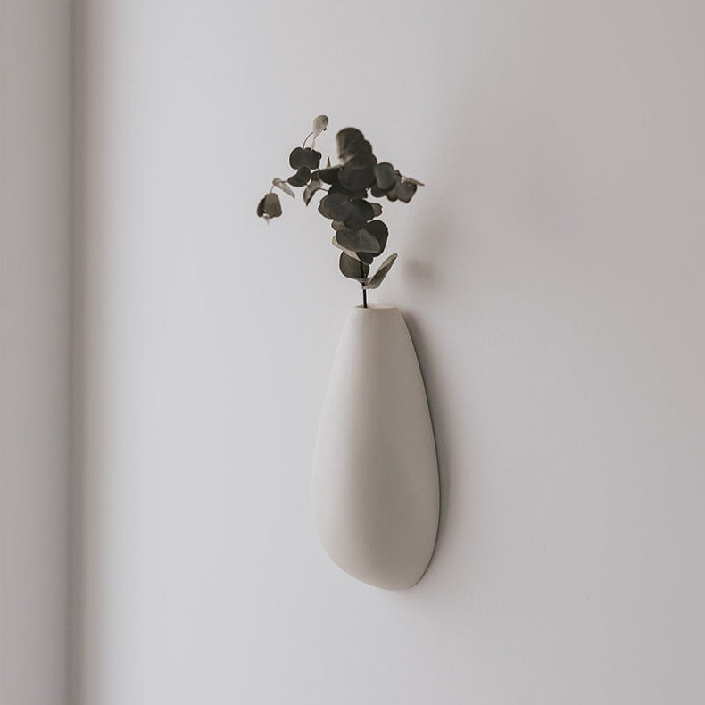 Organic porcelain long wall vase