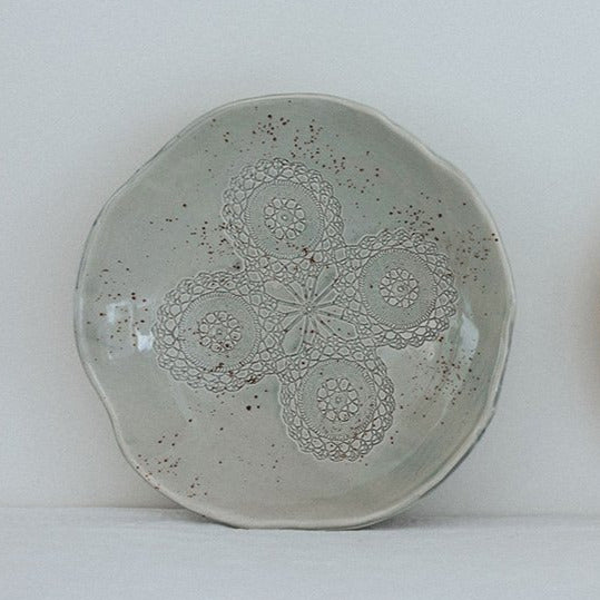 Petite assiette gris chiné 