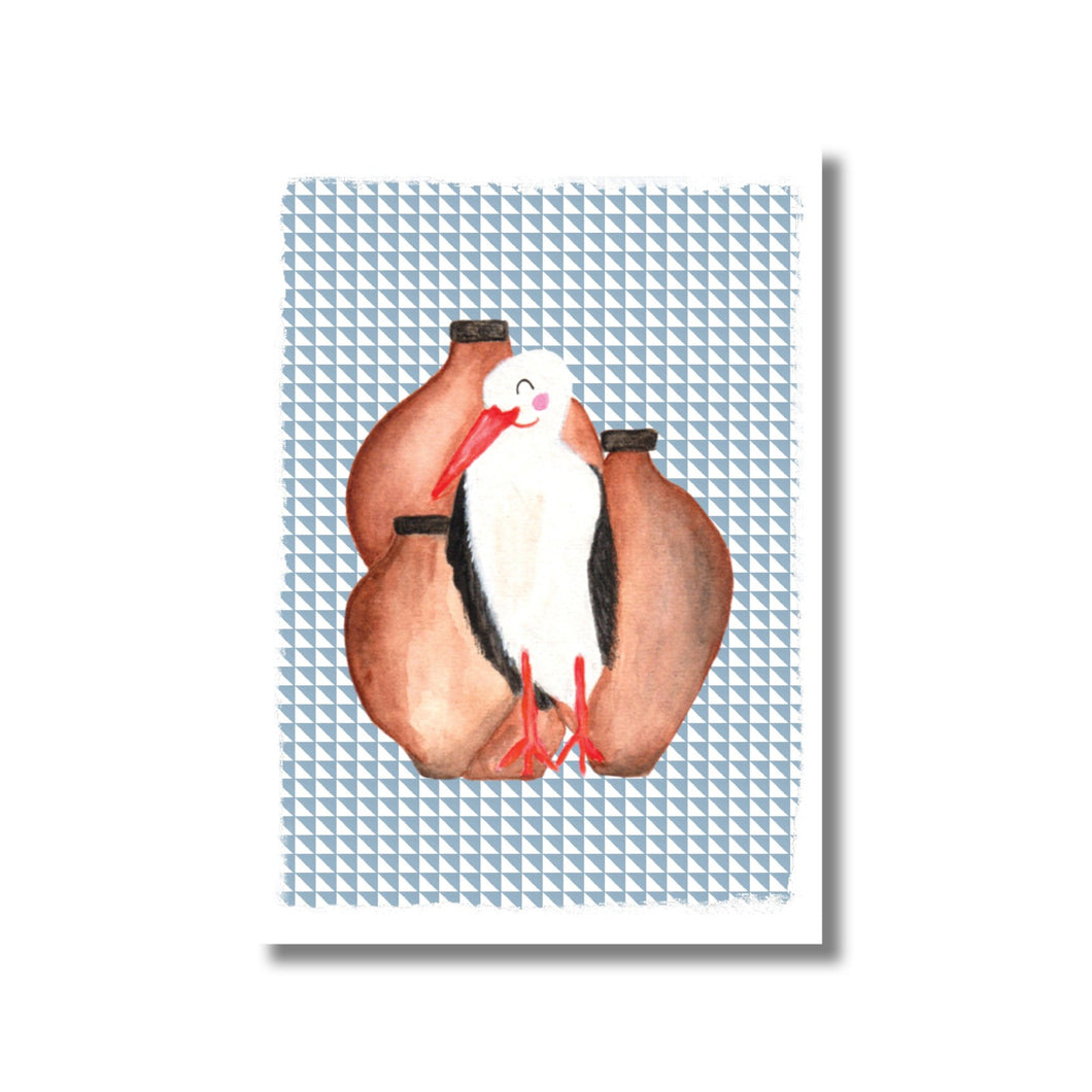 Carte postale Cigogne des jours d’été